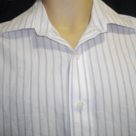 Michael Michael Kors White Gray Pin Stripes Shirt - Picture 7 of 7